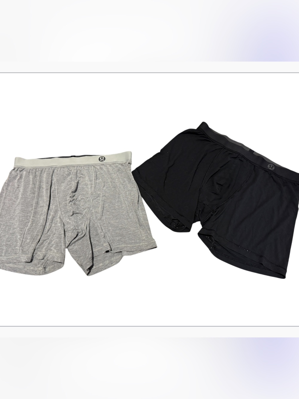 lululemon athletica Men’s Athletic Boxer Briefs - Black & Heather Gray